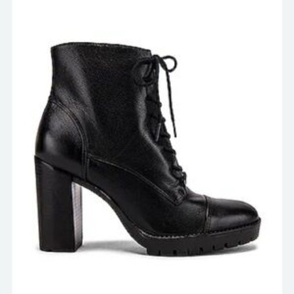 REVOLVE RAYE Othello Black Lace-Up Ankle Boots